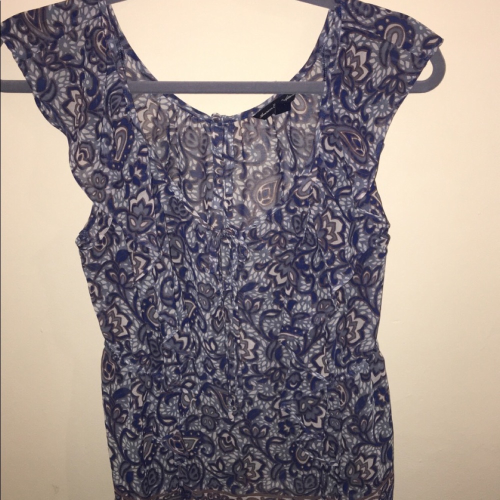 Blue patterned shirt